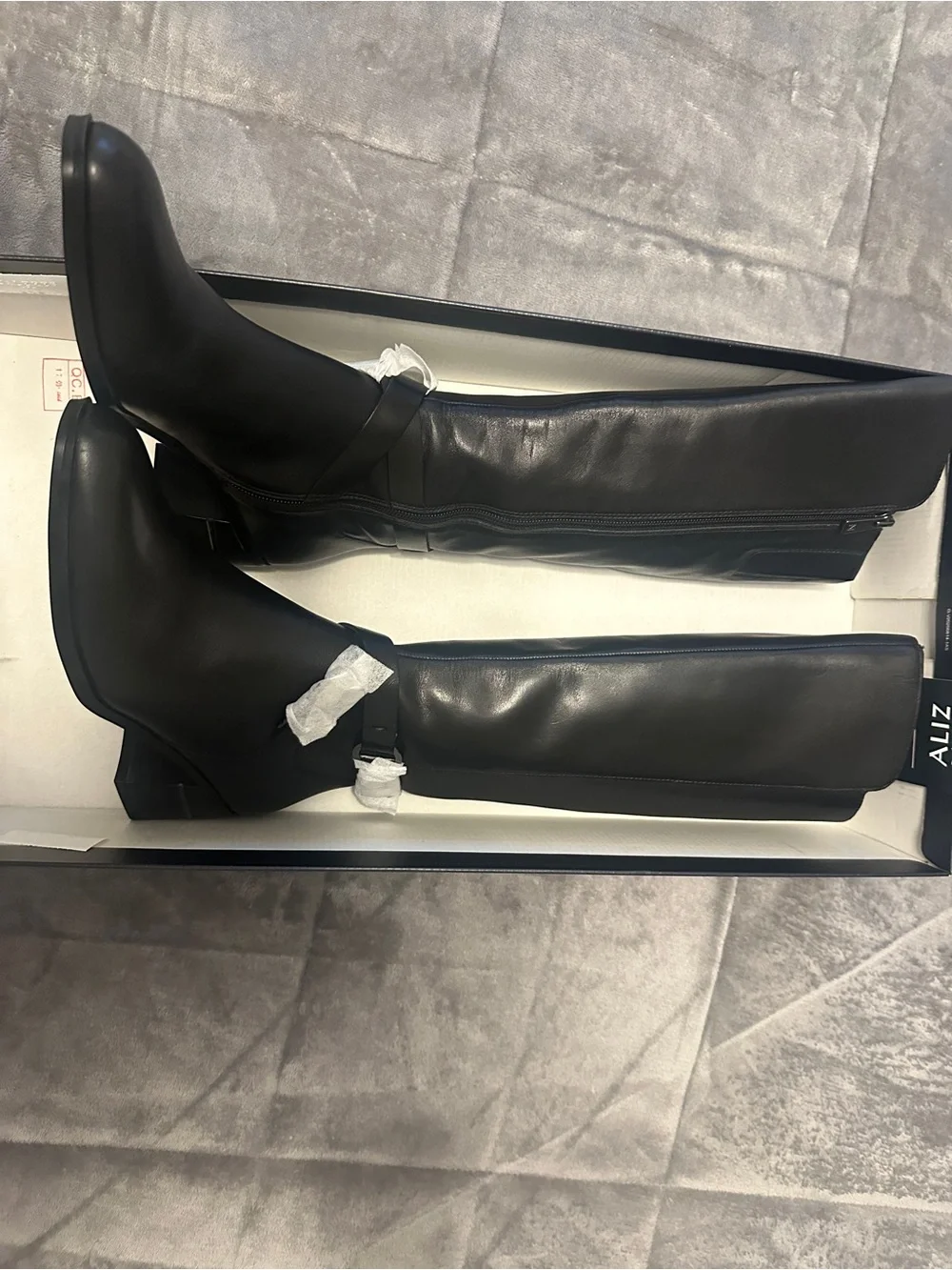 Stuart Weitzman Shore Black Leather Boots Size 7.5 New with box
